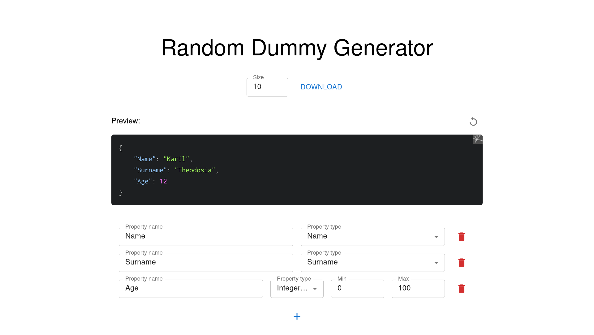 Random Dummy Generator